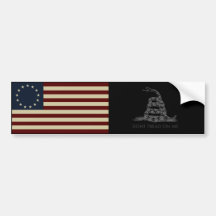 1776 Betsy Ross Flag / DONT TREAD ON ME Gadsden Bumper Stickers