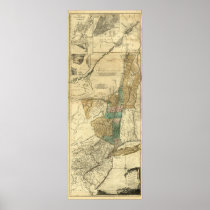 1776 map of New York, New Jersey and Quebec Poster