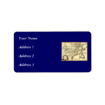 1778 Map of Canada and the United States Personalized Address Label