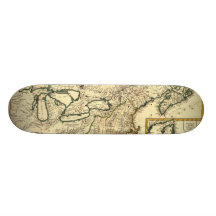 1778 Map of Canada and the United States Skate Deck
