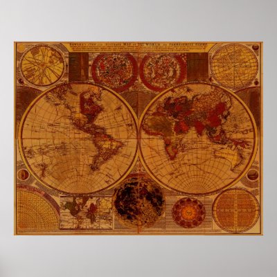 1780 Old World Map Art Print by OnlineGifts