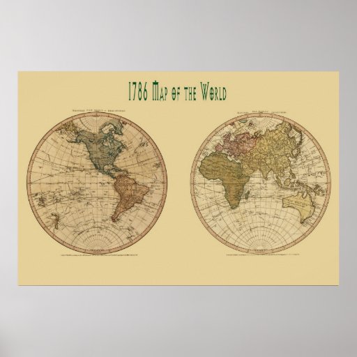 1786 Map of the WORLD Posters