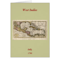 1790 Map of The West Indies by Dilly and Robinson