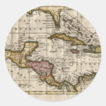 1790 Map of The West Indies by Dilly and Robinson Round Stickers