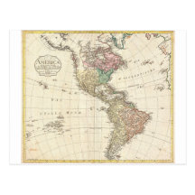 1796 Mannert Map of North and South America Postcards