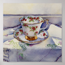 1799 Teacup on Linen Art Print