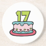 17 Year Old Birthday Cake Drink Coaster