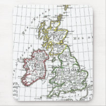 1806 Map - Les Isles Britanniques Mouse Pad