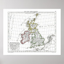 1806 Map - Les Isles Britanniques Posters