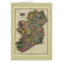 1813 Ireland Map by John Pinkerton Greeting Card