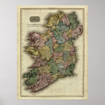 1813 Ireland Map by John Pinkerton