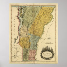 1814 Map of Vermont Posters