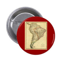 1817 Map of South America Pinback Buttons