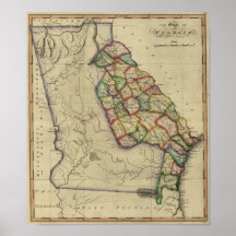 1817 The state of Georgia From Samuel Lewis Atlas Posters