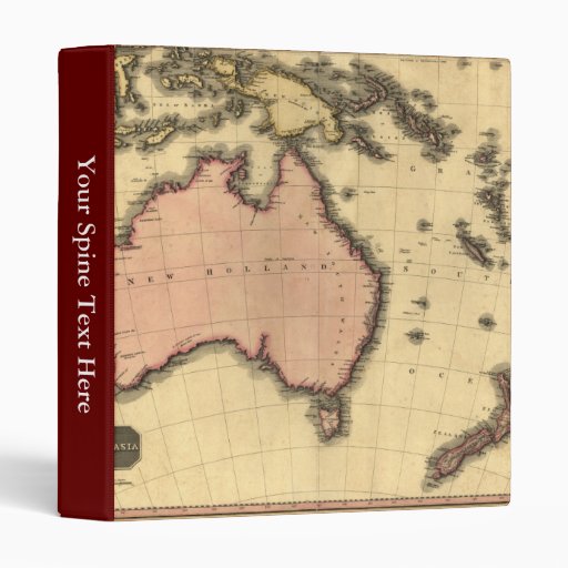 1818 Australasia  Map - Australia, New Zealand Vinyl Binders