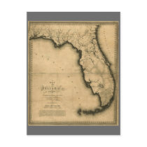 1823 Map of Florida Post Card