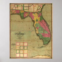 1829 Map of Florida Print