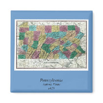 1829 Pennsylvania Map Refrigerator Magnet