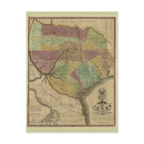 1837 Map of Texas, with Parts of the Adjoining Sta Post Card