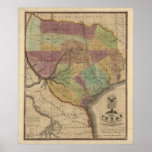 1837 Map of The Republic of Texas Poster