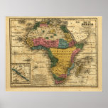 1839 Map of Africa Posters