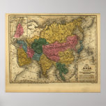 1839 Map of Asia Posters