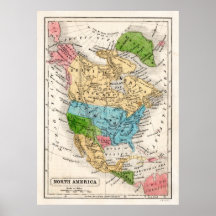 1846 North America Map with Republic of Texas Print