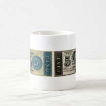1850 New Orleans Five Dollar Note Mugs