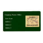 1850’s Map of British Empire Throughout the World Personalized Shipping Label