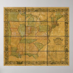 1856 Antique Railroad Map of the United States posters