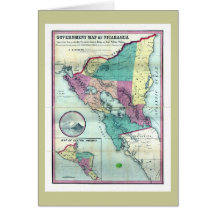 1856 Government Map of Nicaragua by A.H. Jocelyn Greeting Cards