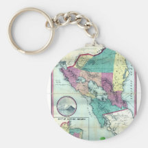 1856 Government Map of Nicaragua by A.H. Jocelyn Key Chains