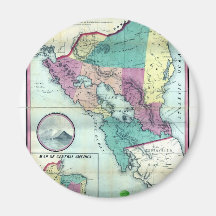 1856 Government Map of Nicaragua by A.H. Jocelyn Fridge Magnets