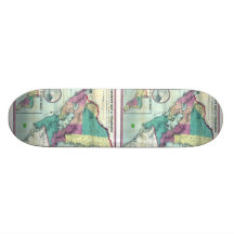 1856 Government Map of Nicaragua by A.H. Jocelyn Custom Skateboard