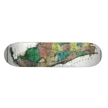 1856 Map of the State of Florida by Columbus Drew Skateboard Deck