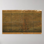 1857 Chicago, IL Birds Eye View Panoramic Map Posters