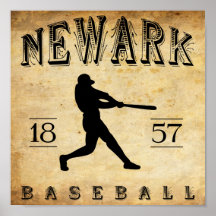 1857 Newark New Jersey Baseball Poster