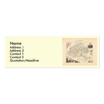 1858 Map of Ariege Department, France Business Cards