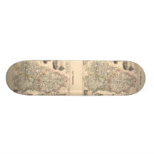 1858 Map of Haute Rhin Department, France Skate Board Deck