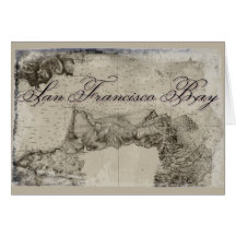 1859 San Francisco Bay Map Greeting Card