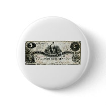 1861 Confederate Five Dollar Note Button
