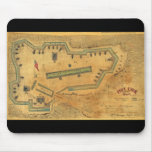 1862 Civil War Map Fort Lyon Alexandria Virginia Mousepads
