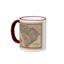 1865 South Carolina Map Mugs