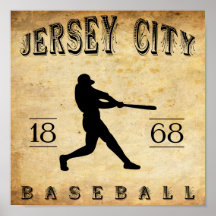 1868 Jersey City New Jersey Baseball Poster
