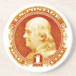 1869 Benjamin Franklin Stamp Drink Coaster