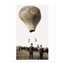 1880 Hot Air Balloon Acrobats Post Card