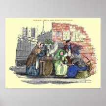 "1880's-England-Street hot coffee vender" Posters