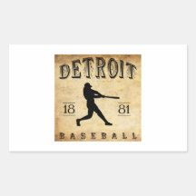 1881 Detroit Michigan Baseball Sticker