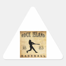 1883 Rock Island Illinois Baseball Triangle Stickers