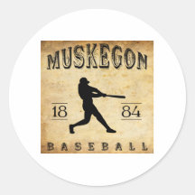 1884 Muskegon Michigan Baseball Stickers
